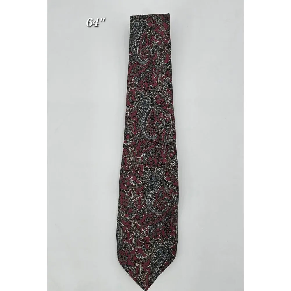Vintage 90's Oscar de la Renta Couture Silk Tie Paisley‎